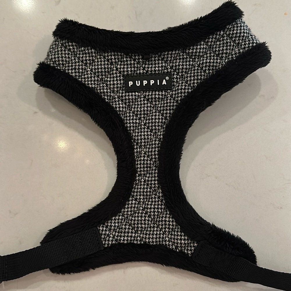 Puppia Harness, Houndstooth, Fur-Lined MEDIUM